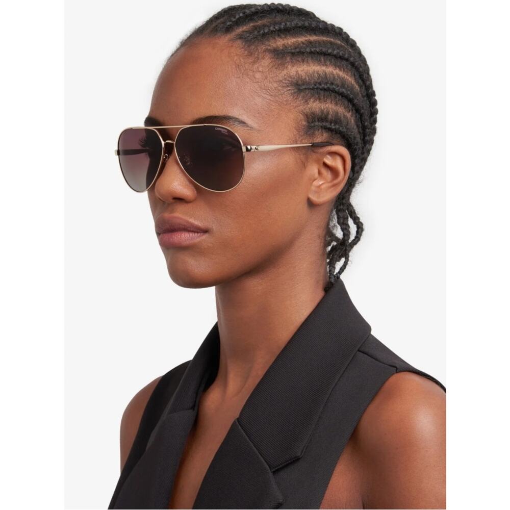 NEW!!! Carrera CARRERA3005/S 0R1AHA Women's White Cooper Gold Aviator Sunglasses